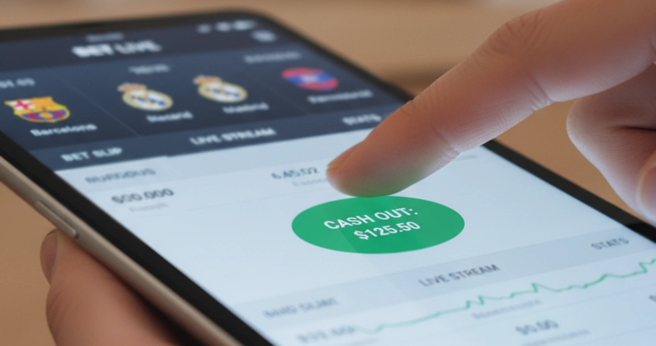 Schermo con opzione di cash out durante una scommessa live