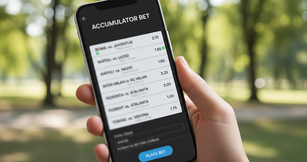 Schedina di scommesse multiple con diverse partite di Serie A