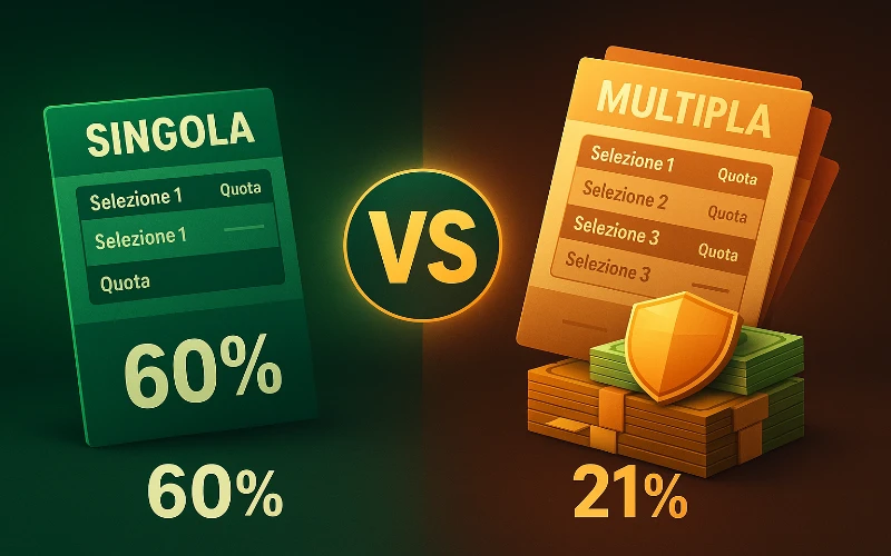 Confronto tra scommesse singole e multiple: probabilità, rischi e vantaggi